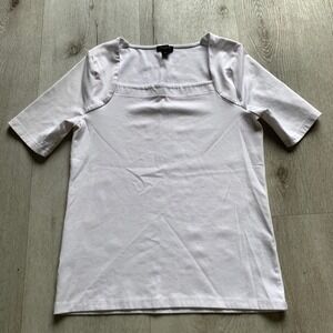 Ann Taylor Factory Womens Ribbed Square Neck Top T-Shirt‎